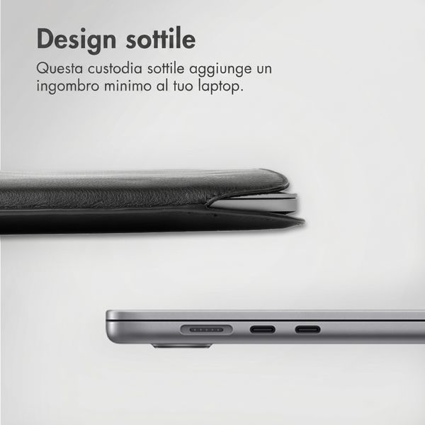 Accezz Cover in pelle per Apple MacBook 13 pollici - Laptopsleeve - Nera