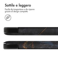 imoshion Cover Trifold Design Apple iPad 11 (2025) 11 pollici A16 / iPad 10 (2022) 10.9 pollici - Black Marble
