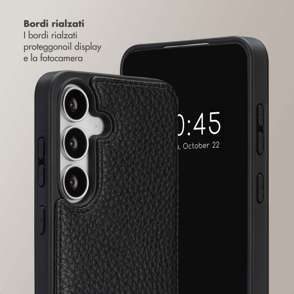 Selencia Cover per telefono Nova con cordino e portacarte Samsung Galaxy S25 FE - Nero
