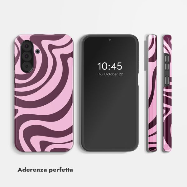 Selencia Cover Posteriore Vivid Samsung Galaxy A36 / A56 - Wavy Swirl Pink Plum