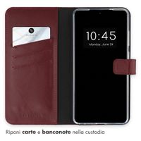 Selencia Cover a libro in vera pelle Samsung Galaxy S26 Ultra - Burgundy