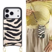 Selencia Cover per telefono Nova con cordino e portacarte Apple iPhone 17 Pro Max - Zazzy Zebra