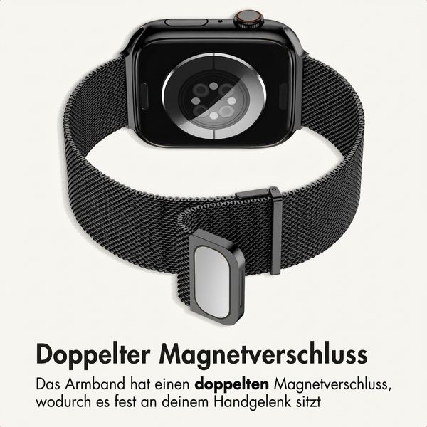 imoshion Milanees magnetisch bandje Apple Watch | 44/45/46/49 mm - Zwart