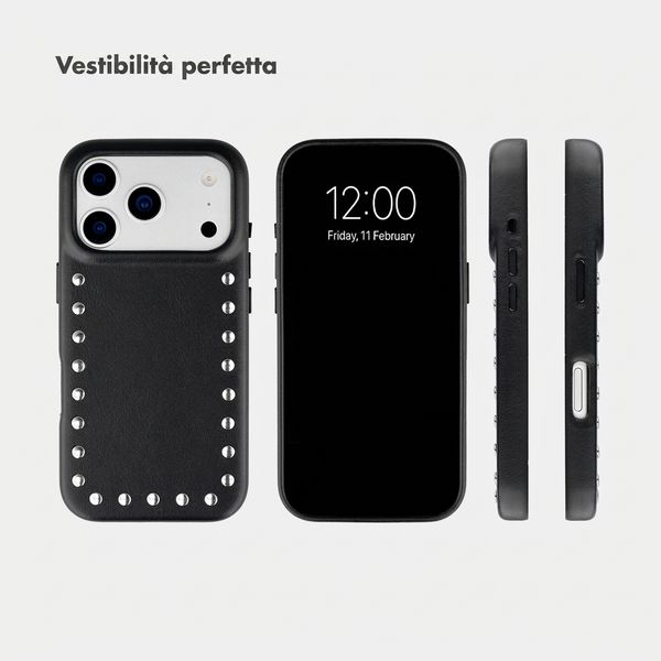 Selencia Cover posteriore Studs con MagSafe Apple iPhone 17 Pro Max - Velvet Black