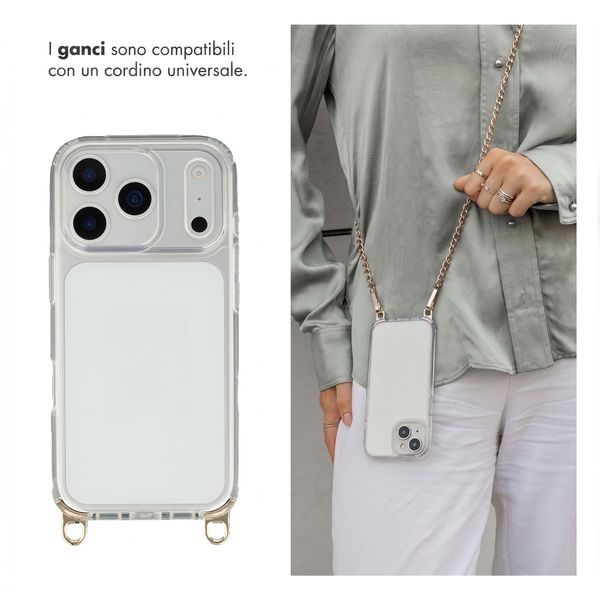 Selencia Cover con ganci removibili Apple iPhone 18 Pro Max / 17 Pro Max - Trasparente