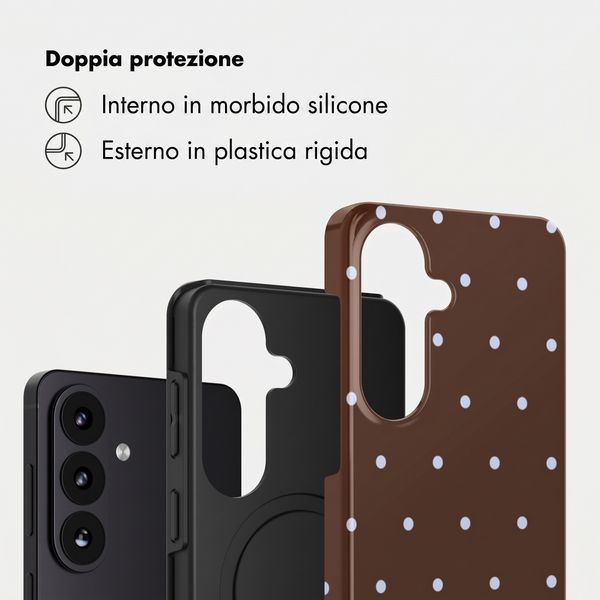 Selencia Cover Posteriore Vivid Samsung Galaxy S26 - Happy Dots Chocolate