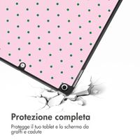 imoshion Cover Trifold Design Apple iPad 9 (2021) 10.2 pollici / iPad 8 (2020) 10.2 pollici / iPad 7 (2019) 10.2 pollici - Happy Dots