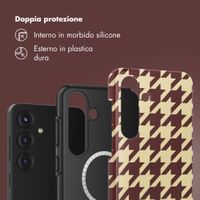Selencia Cover posteriore Vivid con MagSafe Samsung Galaxy S25 - Pied-de-Poule