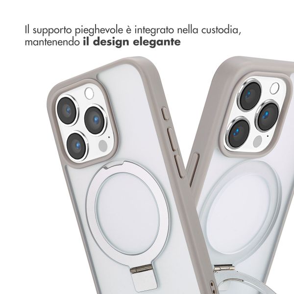 Accezz Cover con anello e supporto con MagSafe Apple iPhone 15 Pro - Grigio