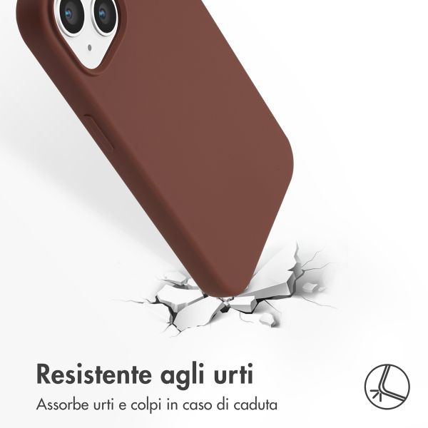 Accezz Cover in silicone liquido con MagSafe Apple iPhone 15 - New Tea Brown