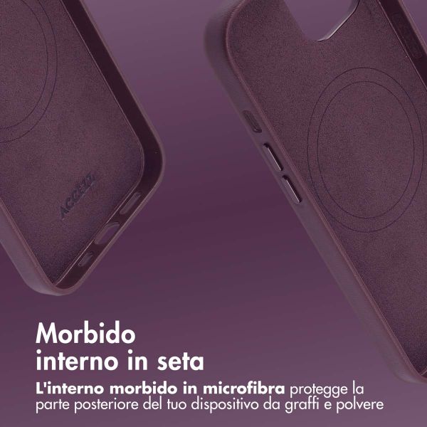 Accezz Cover in Pelle con MagSafe Apple iPhone 14 - Heath Purple