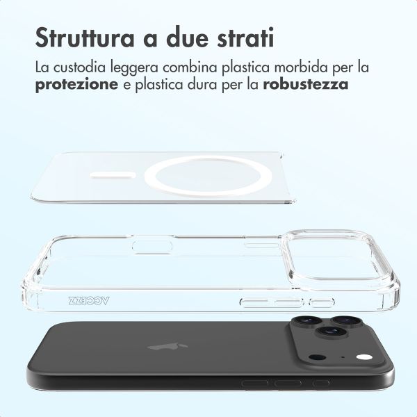 Accezz Cover posteriore Xtreme Impact con MagSafe Apple iPhone 17 Pro Max - Trasparente