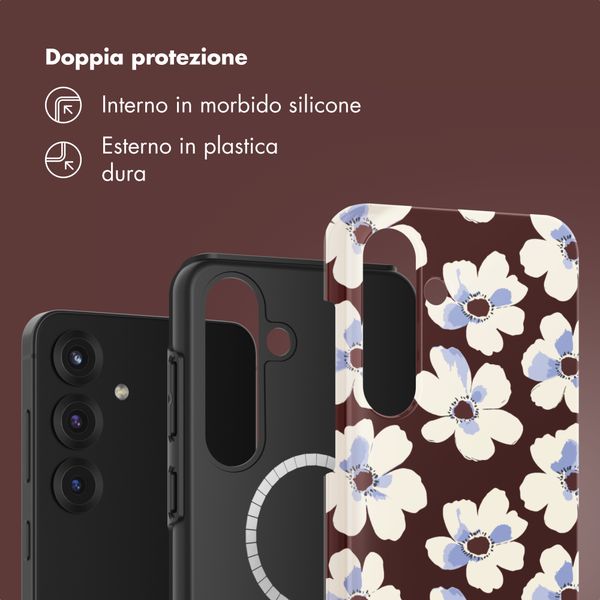 Selencia Cover posteriore Vivid con MagSafe Samsung Galaxy S25 - Choco Flower Pop