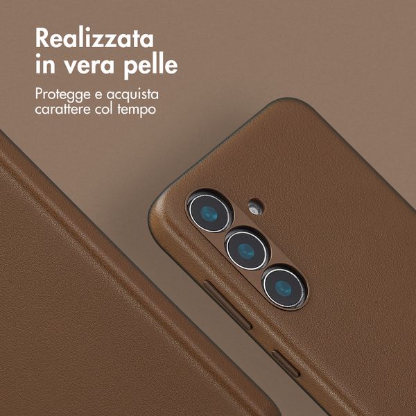 Accezz Cover in Pelle con MagSafe Samsung Galaxy S25 - Marrone caffè