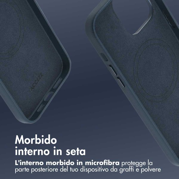 Accezz Cover in Pelle con MagSafe Apple iPhone 14 Pro Max - Nightfall Blue