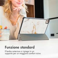 imoshion Cover Trifold Design Samsung Galaxy Tab A11 / A9 8.7 pollici - White Marble