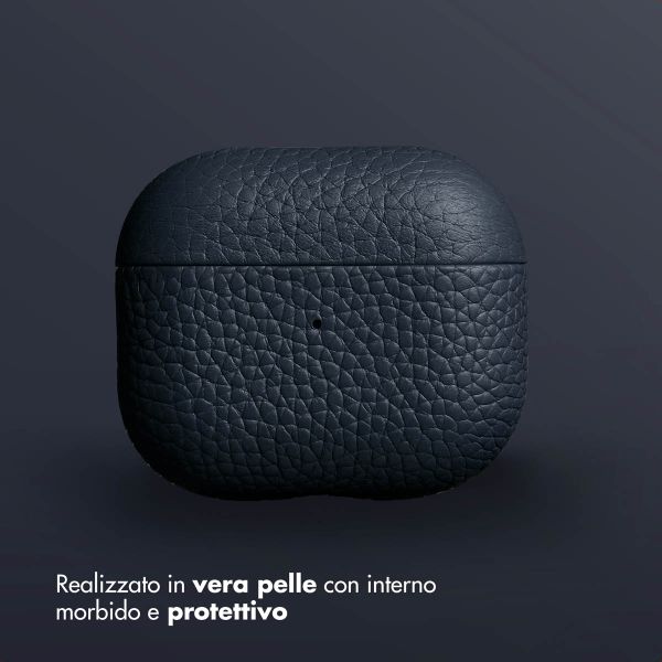 Accezz Cover in vera pelle  Apple Airpods 3 - Blu scuro