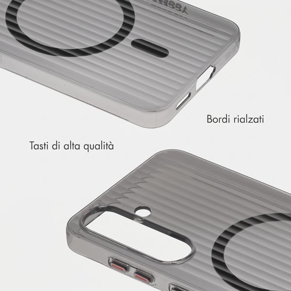 Accezz Cover Lite con MagSafe | Fluted | Samsung Galaxy S25 - Nero