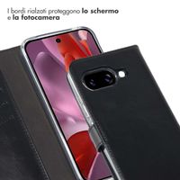 Selencia Cover a libro in vera pelle Google Pixel 9A - Nero