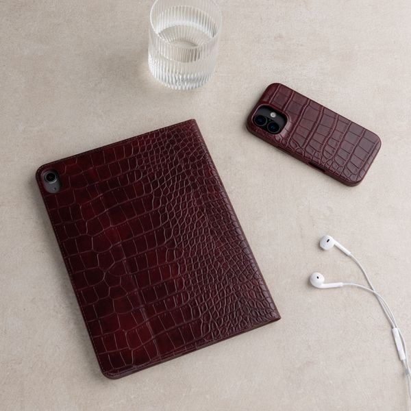 Selencia Custodia a libro Croco Samsung Galaxy Tab A11 Plus / A9 Plus - Burgundy