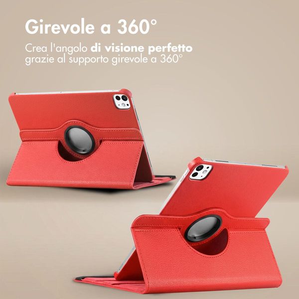 imoshion Cover Girevole a 360° Apple iPad Air 11 pollici (2026) M4 / (2025) M3 / (2024) M2 / Air 5 (2022) / Air 4 (2020) / Pro 11 (2018/2020) - Rosso