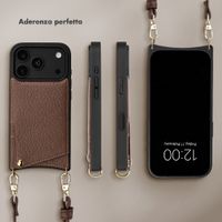 Selencia Cover per telefono Nova con cordino e portacarte Apple iPhone 18 Pro Max / 17 Pro Max - Mocha Brown