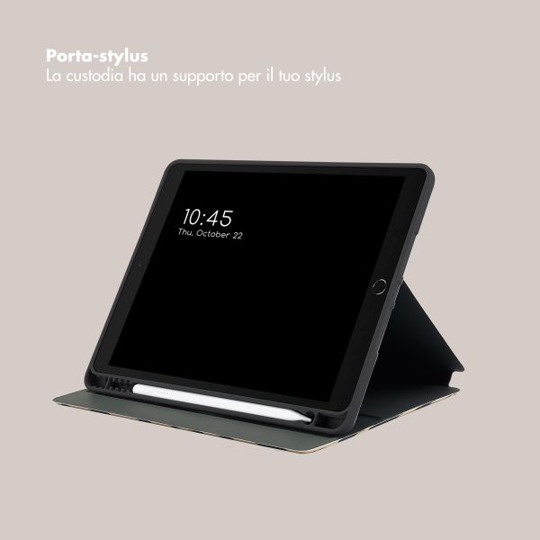 Selencia Cover per tablet Vivid Apple iPad 9 (2021) 10.2 pollici / iPad 8 (2020) 10.2 pollici / iPad 7 (2019) 10.2 pollici - Art Wave Black
