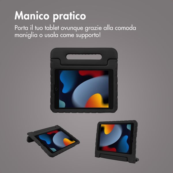 imoshion Cover Antishoc Speciale Bambini con Manico iPad 10.2 (2019 / 2020 / 2021) - Nero