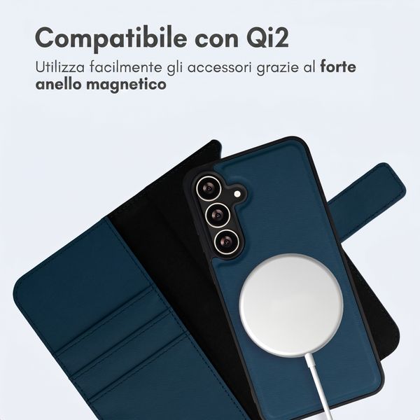 imoshion Cover a libro di lusso 2-in-1 rimovibile Samsung Galaxy S25 FE - Blu