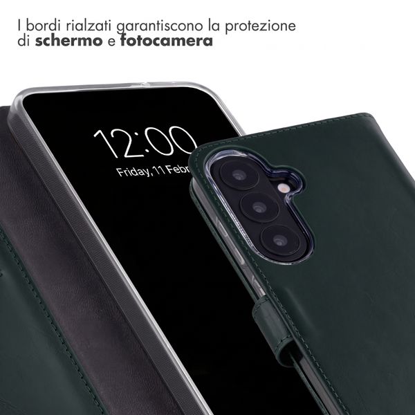 Selencia Cover a libro in vera pelle Samsung Galaxy S26 FE - Verde