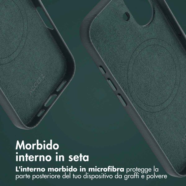 Accezz Cover in Pelle con MagSafe Apple iPhone 16 - Cedar Green
