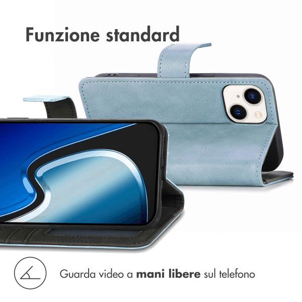 imoshion Cover a libro di Lusso Apple iPhone 15 - Azzurro