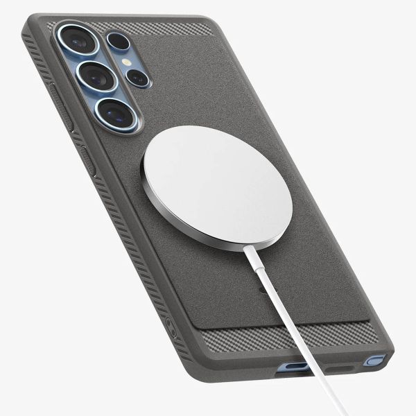 Spigen Cover Rugged Armor con MagSafe Samsung Galaxy S25 Ultra - Marble Gray