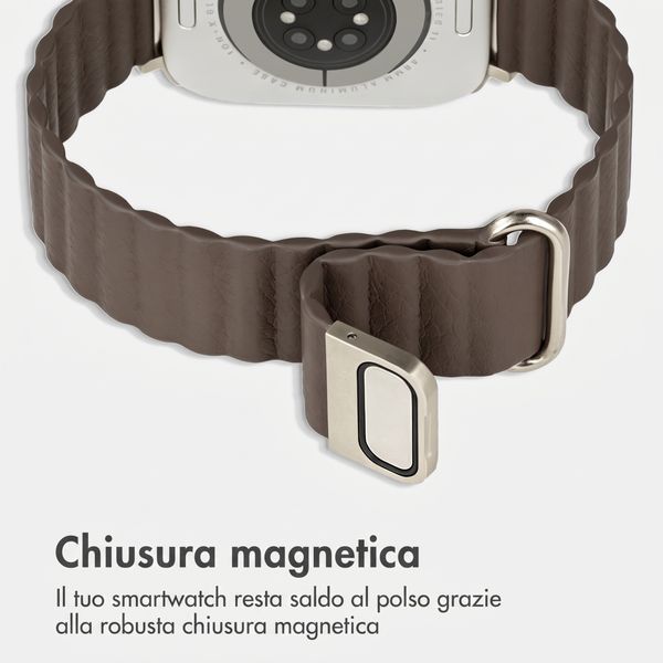 imoshion Cinturino magnetico in pelle sintetica Apple Watch | 38/40/41/42 mm - Marrone scuro