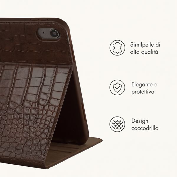 Selencia Custodia a libro Croco Apple iPad Air 11 pollici (2026) M4 / (2025) M3 / (2024) M2 / Air 5 (2022) / Air 4 (2020) - Choco Brown