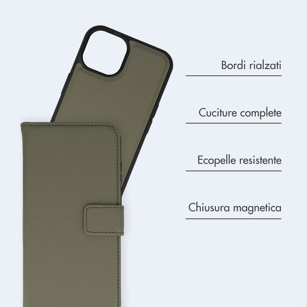 imoshion Cover a libro di lusso 2-in-1 rimovibile Apple iPhone 15 - Verde