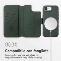 Accezz Cover in pelle 2 in 1 con MagSafe Apple iPhone 17e / 16e - Cedar Green