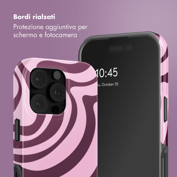 Selencia Cover posteriore Vivid con MagSafe Apple iPhone 16 Pro - Wavy Swirl Pink Plum
