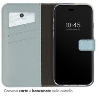 Selencia Cover a libro in vera pelle Apple iPhone 14 Pro Max - Air Blue