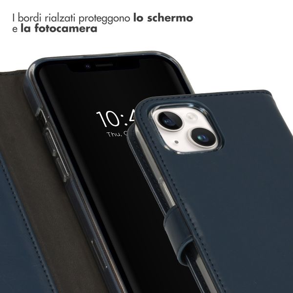 Selencia Cover a libro in vera pelle Apple iPhone 15 - Blu