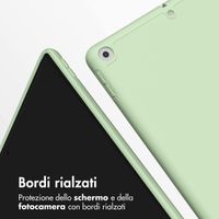 Accezz Cover a libro in silicone Smart Apple iPad 9 (2021) 10.2 pollici / iPad 8 (2020) 10.2 pollici / iPad 7 (2019) 10.2 pollici - Verde chiaro