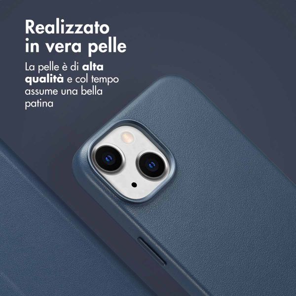 Accezz Cover in pelle 2 in 1 con MagSafe Apple iPhone 14 - Nightfall Blue
