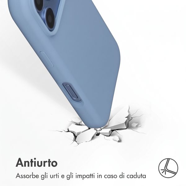 Accezz Cover in silicone liquido con MagSafe Apple iPhone 18 Pro Max / 17 Pro Max - Azzurro