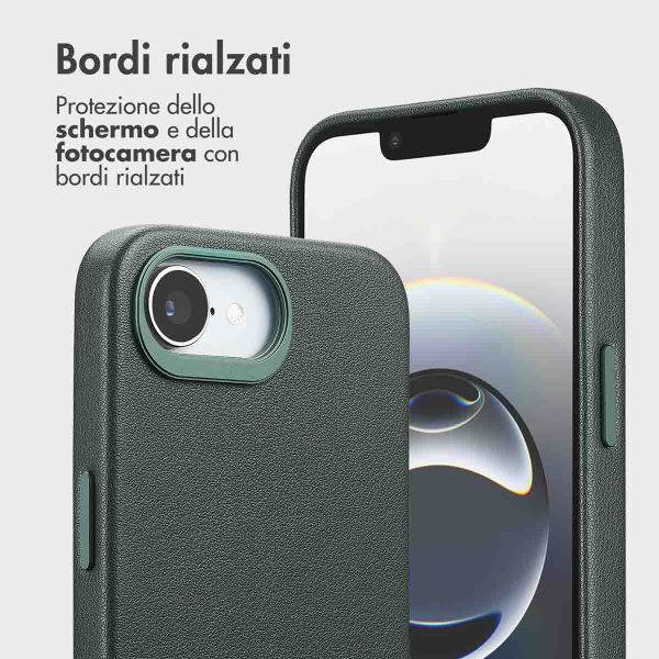 Accezz Cover in pelle 2 in 1 con MagSafe Apple iPhone 17e / 16e - Cedar Green
