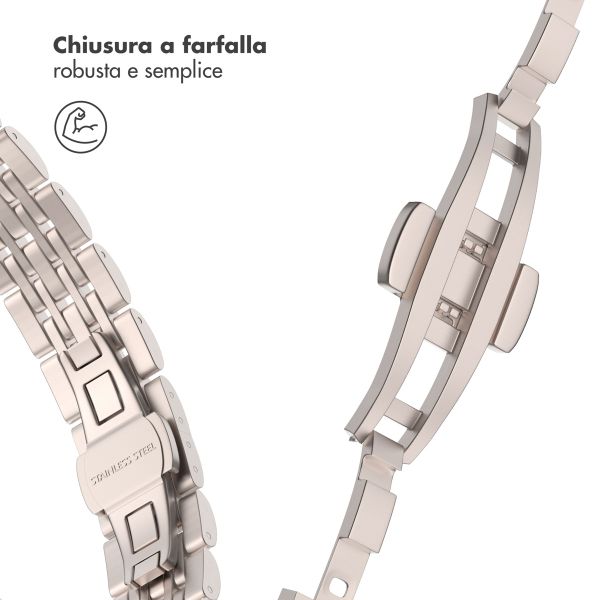 Selencia Cinturino sottile in acciaio ispirato a Jubilee Apple Watch | 38/40/41/42 mm - Starlight