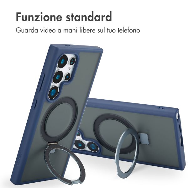 Accezz Cover con anello e supporto con MagSafe Samsung Galaxy S24 Ultra - Blu