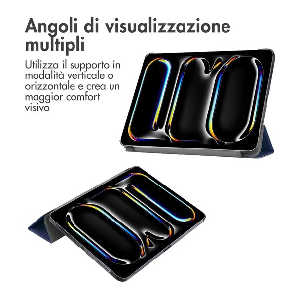 imoshion Cover a libro Trifold Apple iPad Pro 13 (2025) M5 / (2024) M4 - Blu scuro