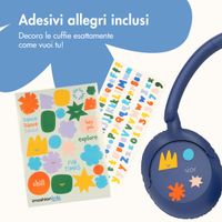 imoshion Cuffie per bambini con filo - cavo AUX - limitatore di decibel - Denim Blue