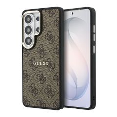 Guess Cover Posteriore 4G Leather con MagSafe Samsung Galaxy S26 Ultra - Gold Edge - Brown