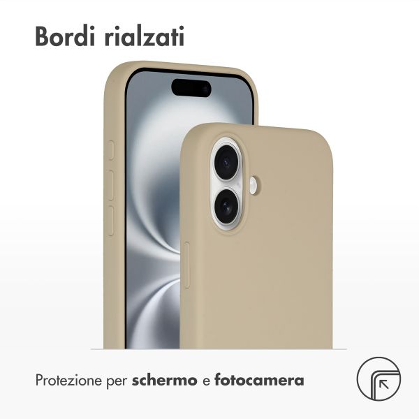 Accezz Cover in silicone liquido con MagSafe Apple iPhone 16 Plus - Stone